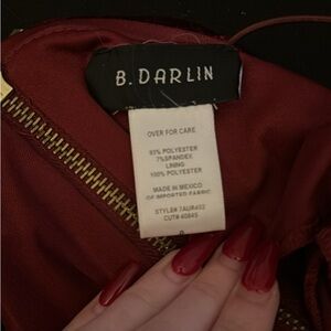 B Darlin Deep Red Dress